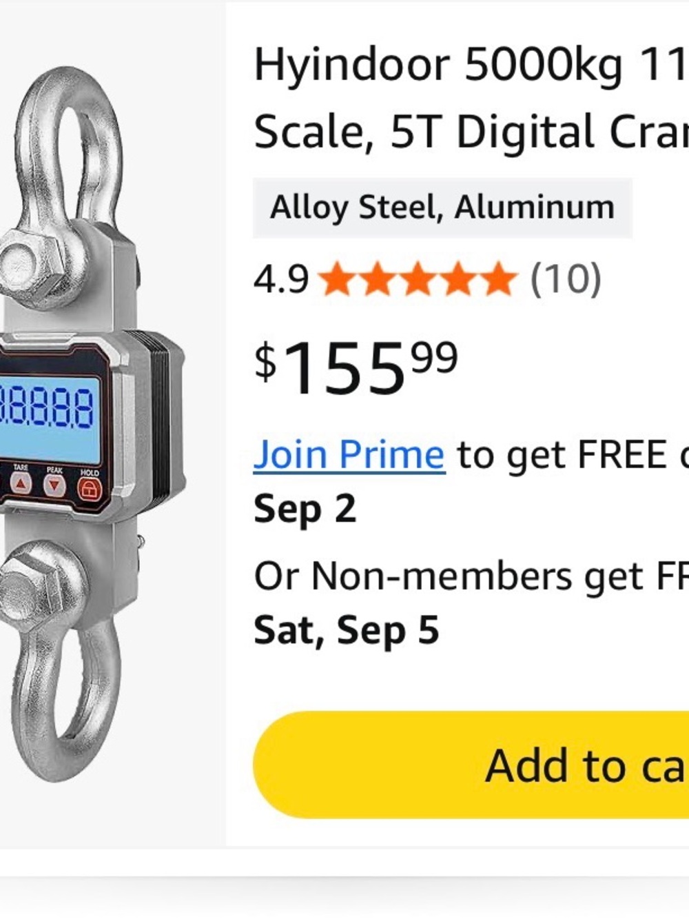 Digital Crane Scale in Black